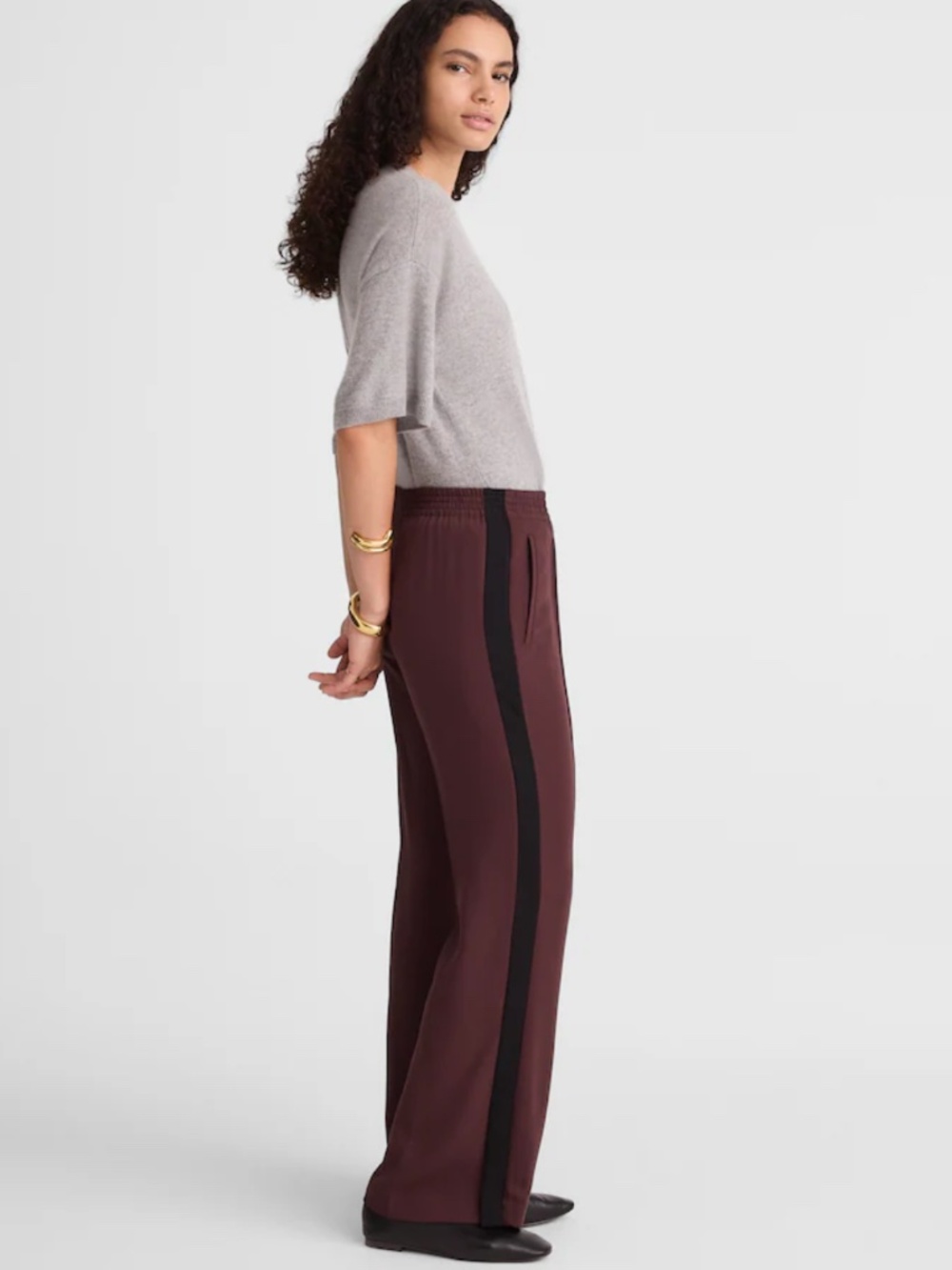 Madewell Pull-On Bootcut Track Pant - Chocolate Raisin